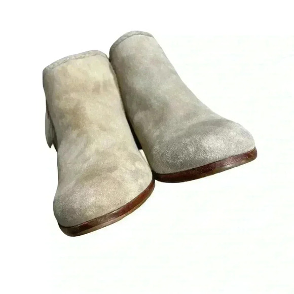 Sam Edelman Paige Zipper Fringe Ankle Bootie Boots Putty Size 8 - Picture 2 of 7